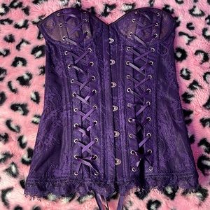 Purple Lace Up Corset Top